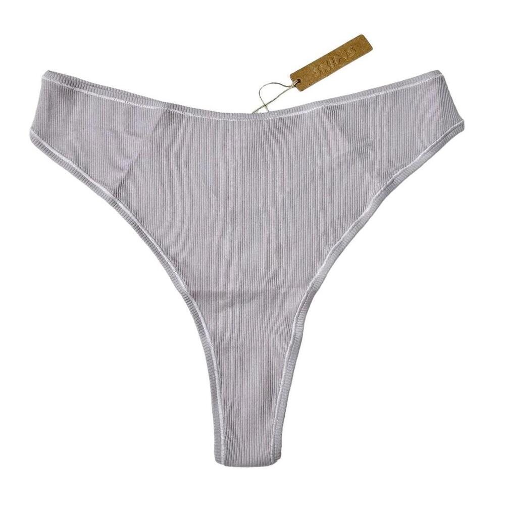 NWT Skims Cotton Ribbed Dipped Thong Iris Mica Women's 3X